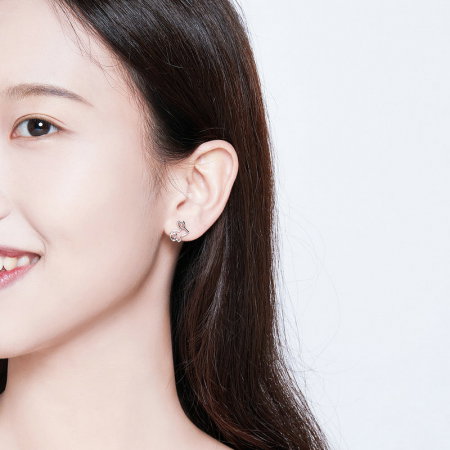 Cercei argint iepurasi placati cu rodiu [6]