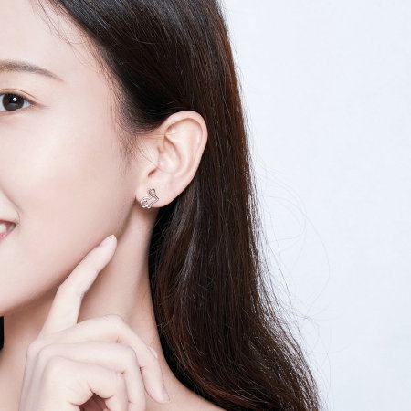 Cercei argint iepurasi placati cu rodiu [7]