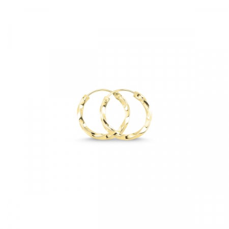 Cercei argint in forma de cerc răsucit de 14 mm placati cu aur [0]