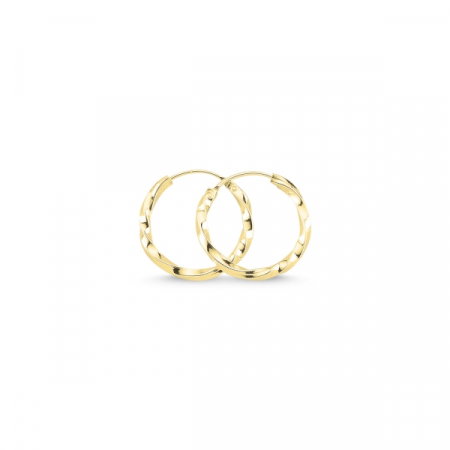 Cercei argint in forma de cerc răsucit de 16 mm placati cu aur [0]