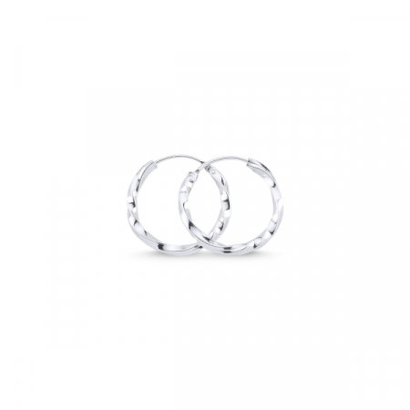 Cercei argint in forma de cerc răsucit de 16 mm placati cu rodiu [0]