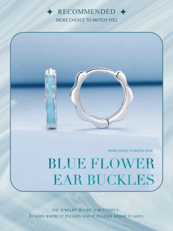 Cercei argint in forma de floare albastra [13]