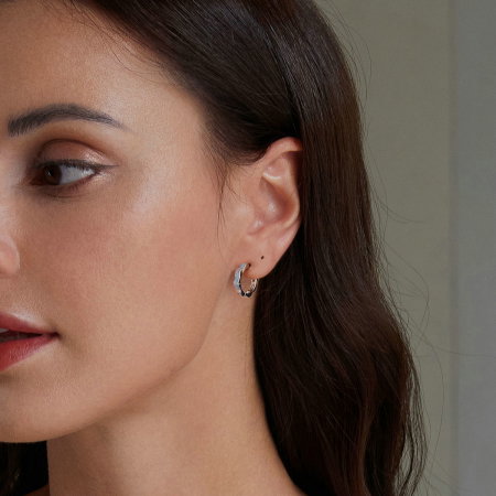 Cercei argint in forma de floare albastra [6]