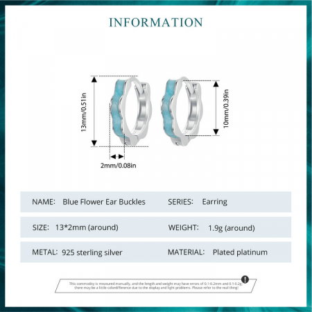 Cercei argint in forma de floare albastra [10]