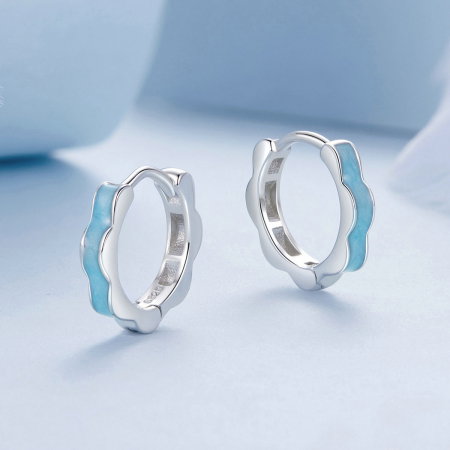 Cercei argint in forma de floare albastra [4]