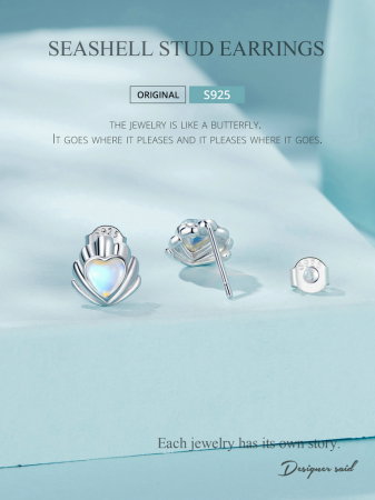 Cercei argint in forma de scoica [12]