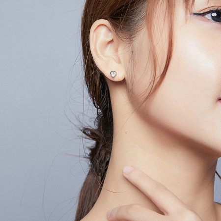 Cercei argint inima cu cristal [1]