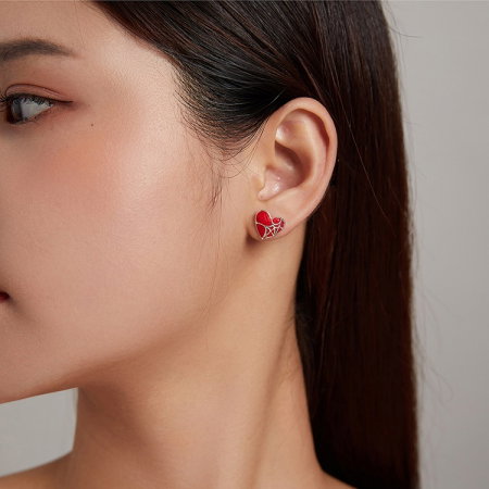 Cercei argint inima cu panza de paianjen [1]