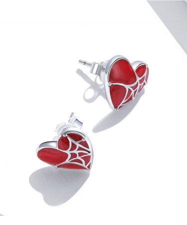 Cercei argint inima cu panza de paianjen [4]