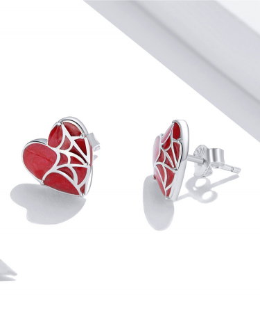 Cercei argint inima cu panza de paianjen [7]