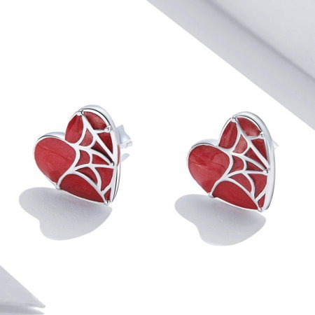 Cercei argint inima cu panza de paianjen [2]