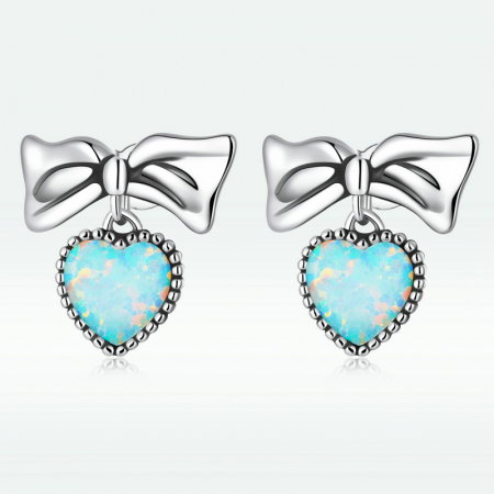 Cercei argint inima de opal si fundita [7]