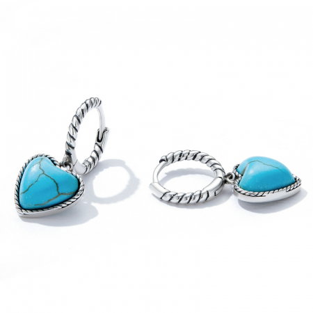 Cercei argint inima de turcoaz [4]