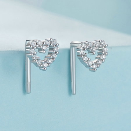 Cercei argint inima in forma de L [2]