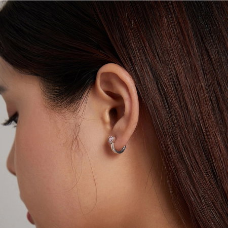 Cercei argint inima roz [1]