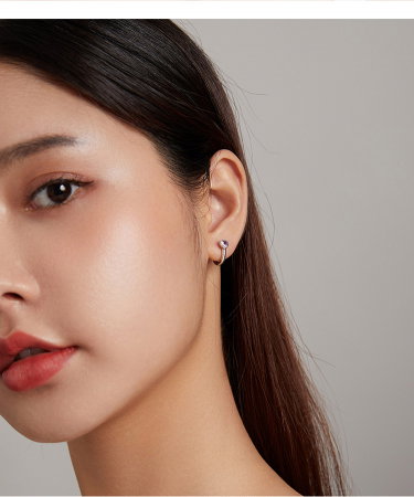 Cercei argint inima roz [3]