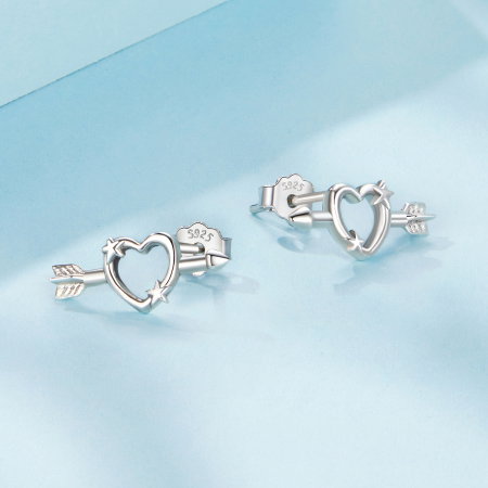 Cercei argint Inima Sagetata [6]