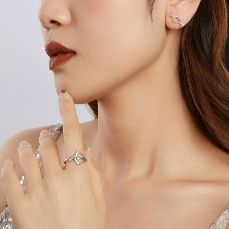 Cercei argint Inima Sagetata [10]