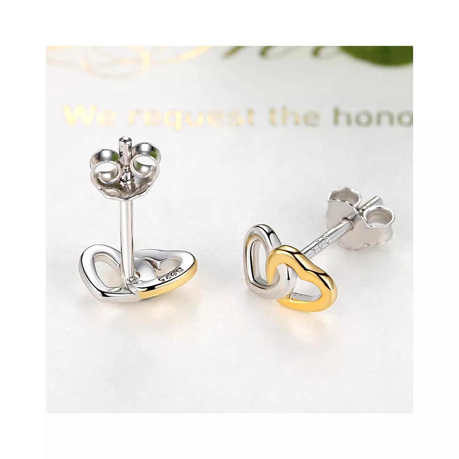 Cercei argint inimi impreunate [1]