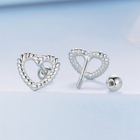 Cercei argint inimioara cu surub [2]