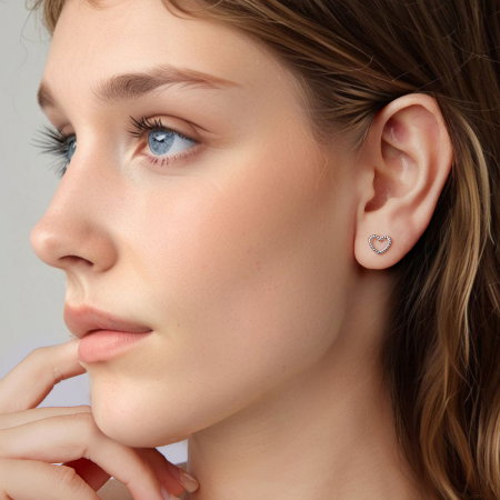 Cercei argint inimioara cu surub [1]