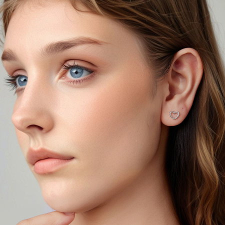 Cercei argint inimioara cu surub [11]