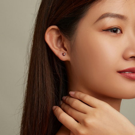 Cercei argint inimioare rosii [6]