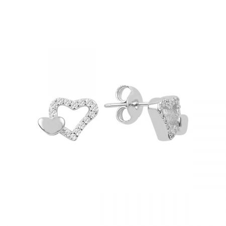 Cercei argint inimioare