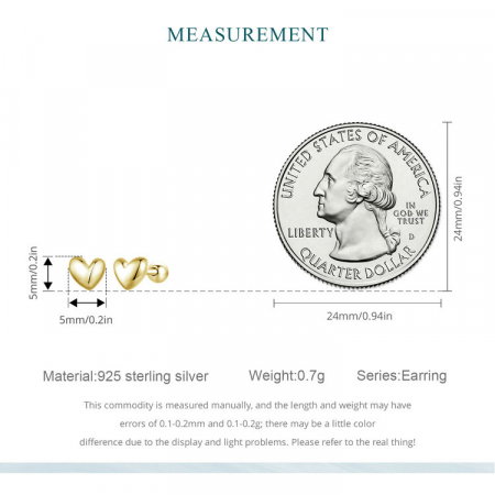 Cercei argint inimioare 5 mm [9]