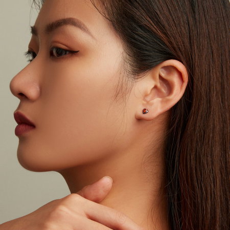 Cercei argint inimioare rosii [5]