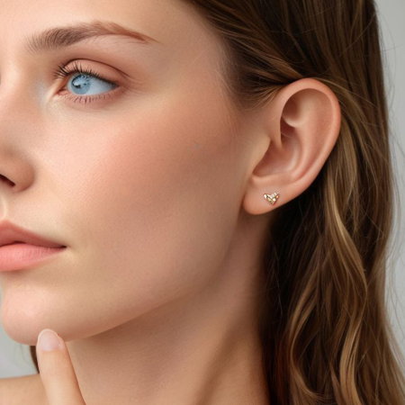 Cercei argint inimioare cu surub si Zirconia [4]