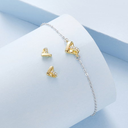 Cercei argint inimioare cu surub si Zirconia [8]