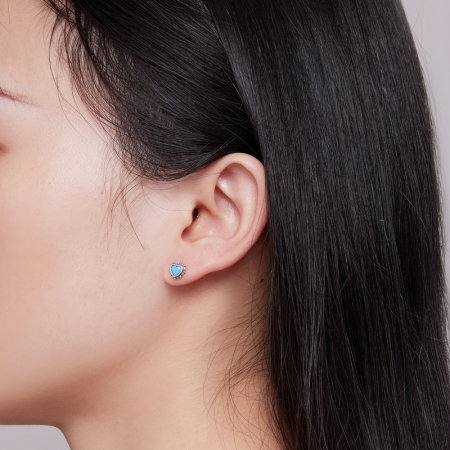 Cercei argint inimioare turcoaz [5]