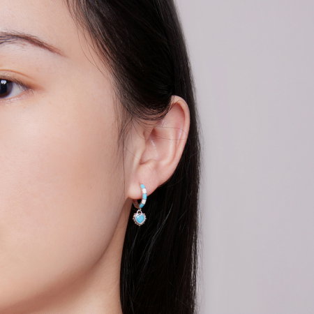 Cercei argint inimioare turcoaz [4]