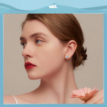 Cercei argint inimioare turcoaz [1]