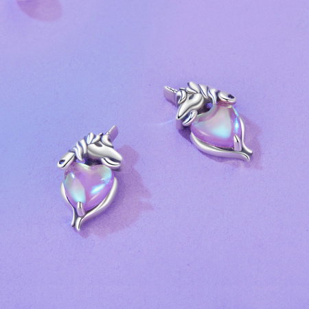 Cercei argint inimioare cu unicorni [4]