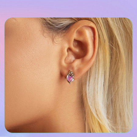 Cercei argint inimioare cu unicorni [10]