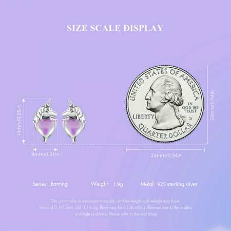 Cercei argint inimioare cu unicorni [12]