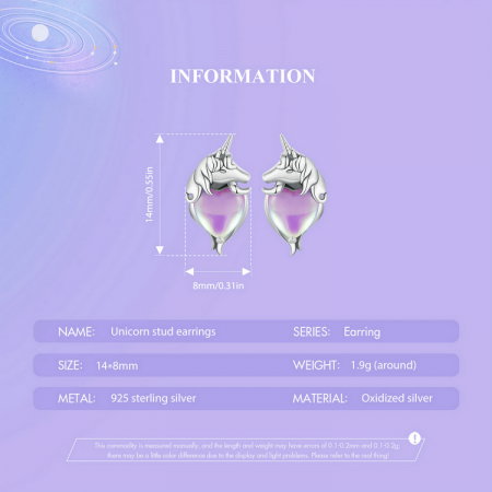 Cercei argint inimioare cu unicorni [11]