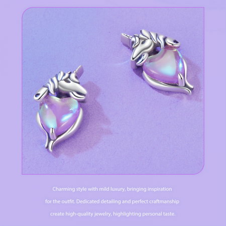 Cercei argint inimioare cu unicorni [17]