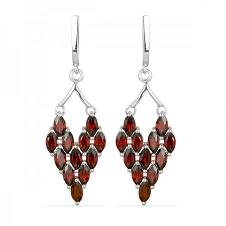 Cercei argint Isabela, 925, cu granat - EVA0047 [0]