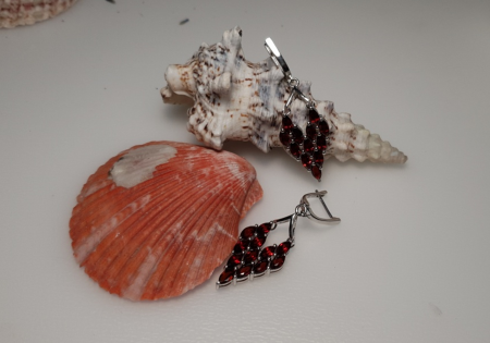 Cercei argint Isabela, 925, cu granat - EVA0047 [3]