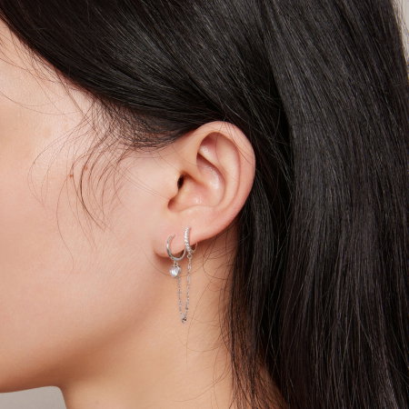 Cercel argint cu dubla prindere, lant si piatra lunii [3]