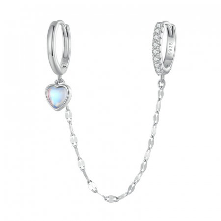 Cercel argint cu dubla prindere, lant si piatra lunii [0]