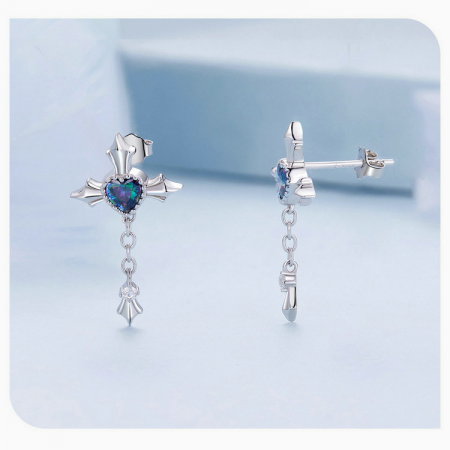 Cercei argint lant incrucisat [12]