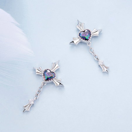 Cercei argint lant incrucisat [5]