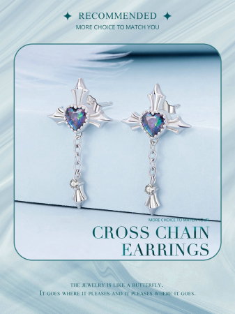 Cercei argint lant incrucisat [14]