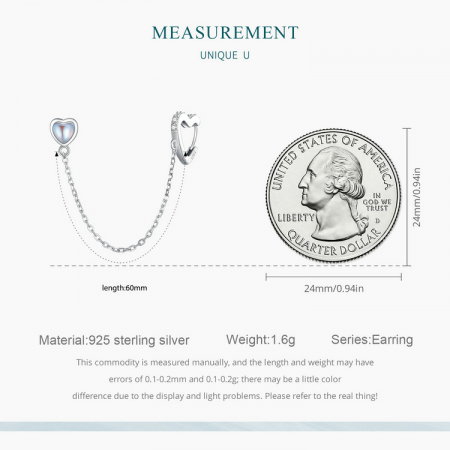 Cercel argint lant si inimioare [11]