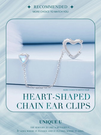 Cercel argint lant si inimioare [13]