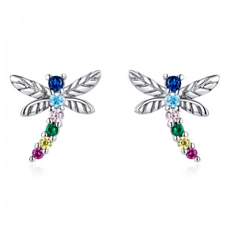 Cercei argint libelula